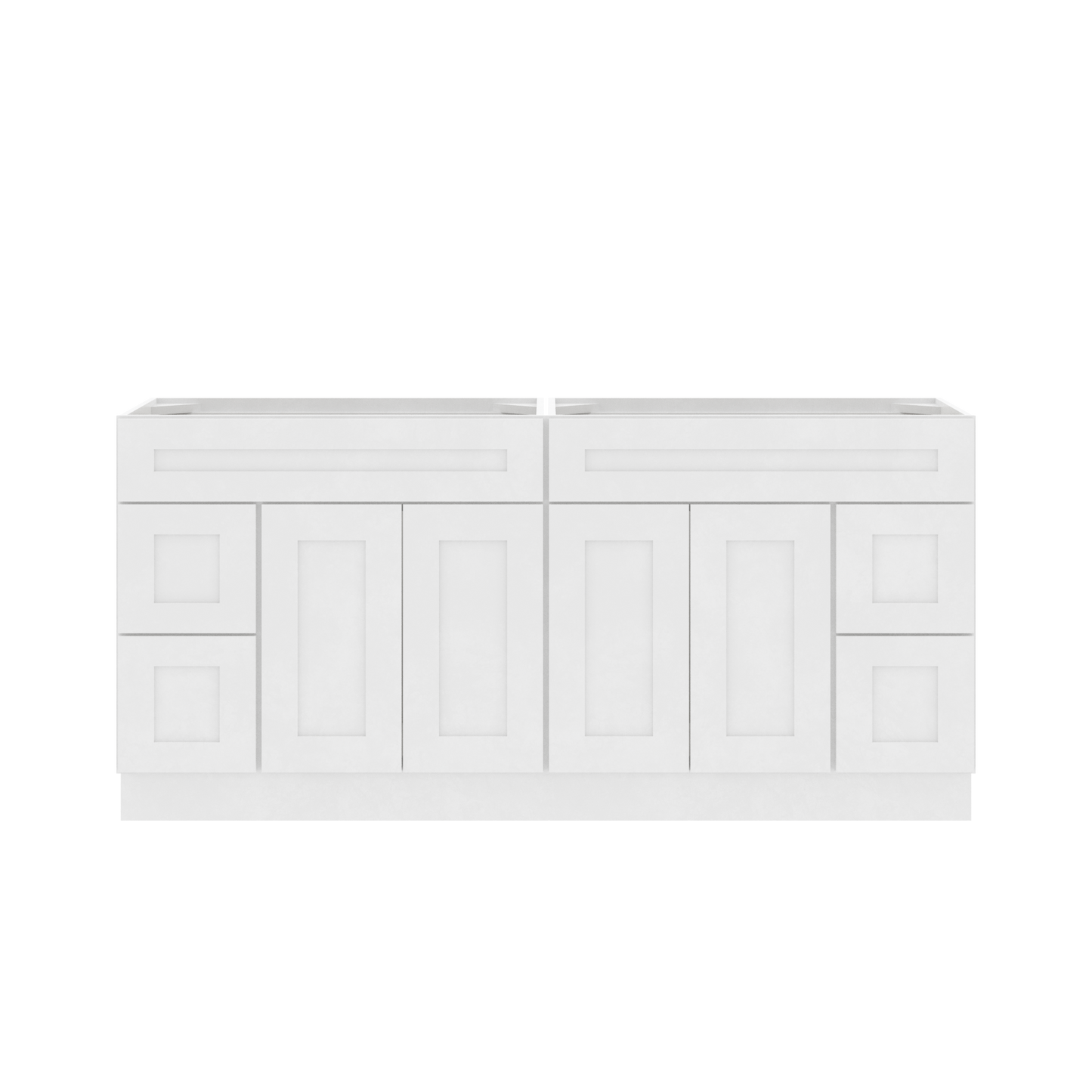 72’’W x 21’’D x 34.5’’H Combo Double Vanity Alpina White Bathroom Vanities