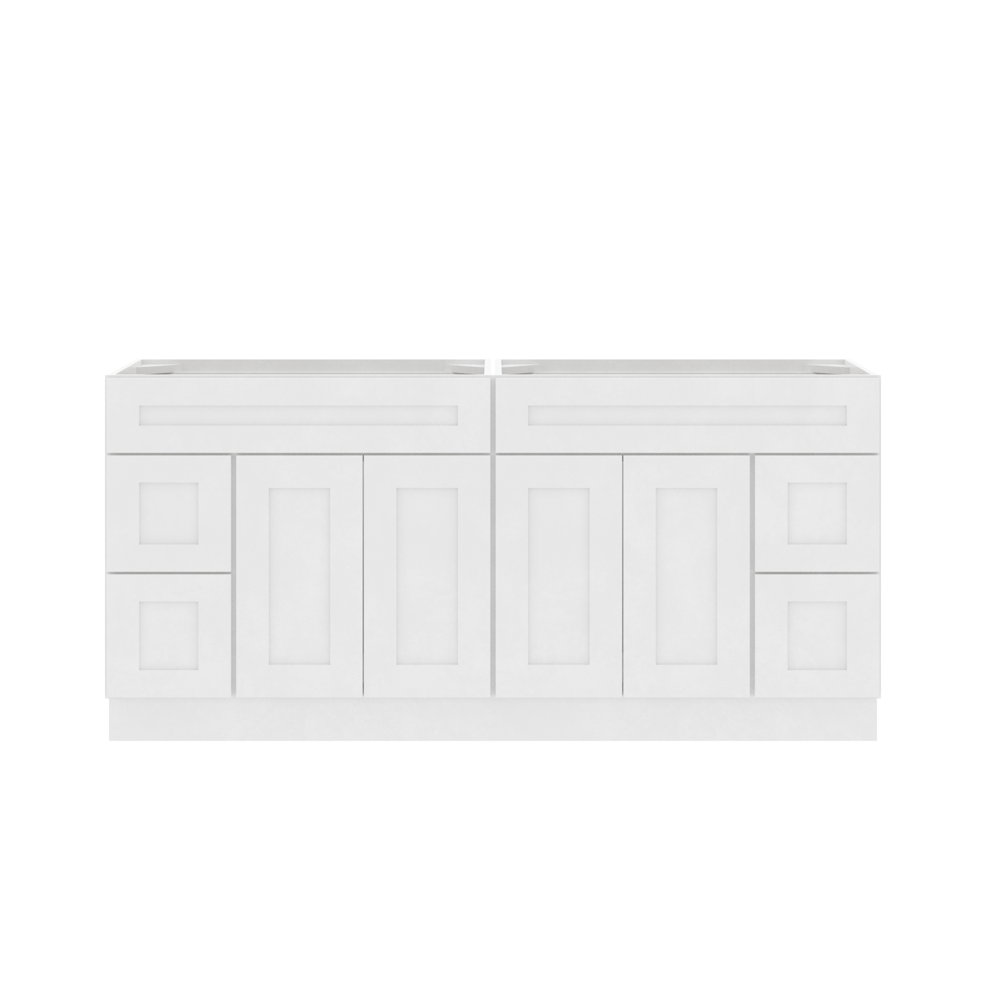 72’’W x 21’’D x 34.5’’H Combo Double Vanity Alpina White Bathroom Vanities