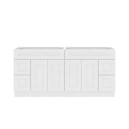 72’’W x 21’’D x 34.5’’H Combo Double Vanity Alpina White Bathroom Vanities