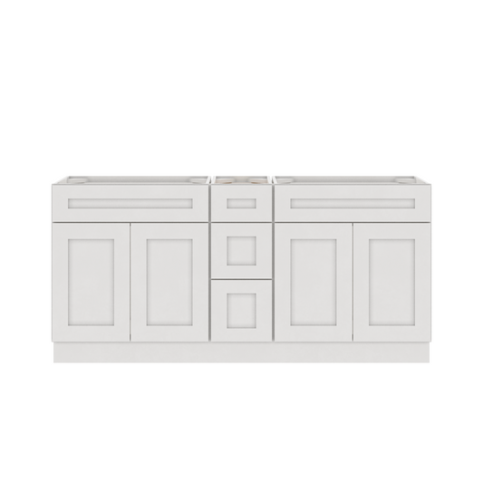 72’’W x 21’’D x 34.5’’H Double Vanity - Alpina White - Bathroom Vanities