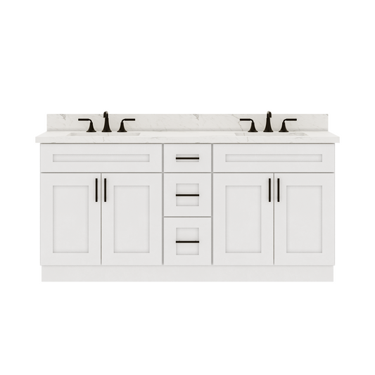 72’’W x 21’’D x 34.5’’H Double Vanity - Alpina White - Bathroom Vanities