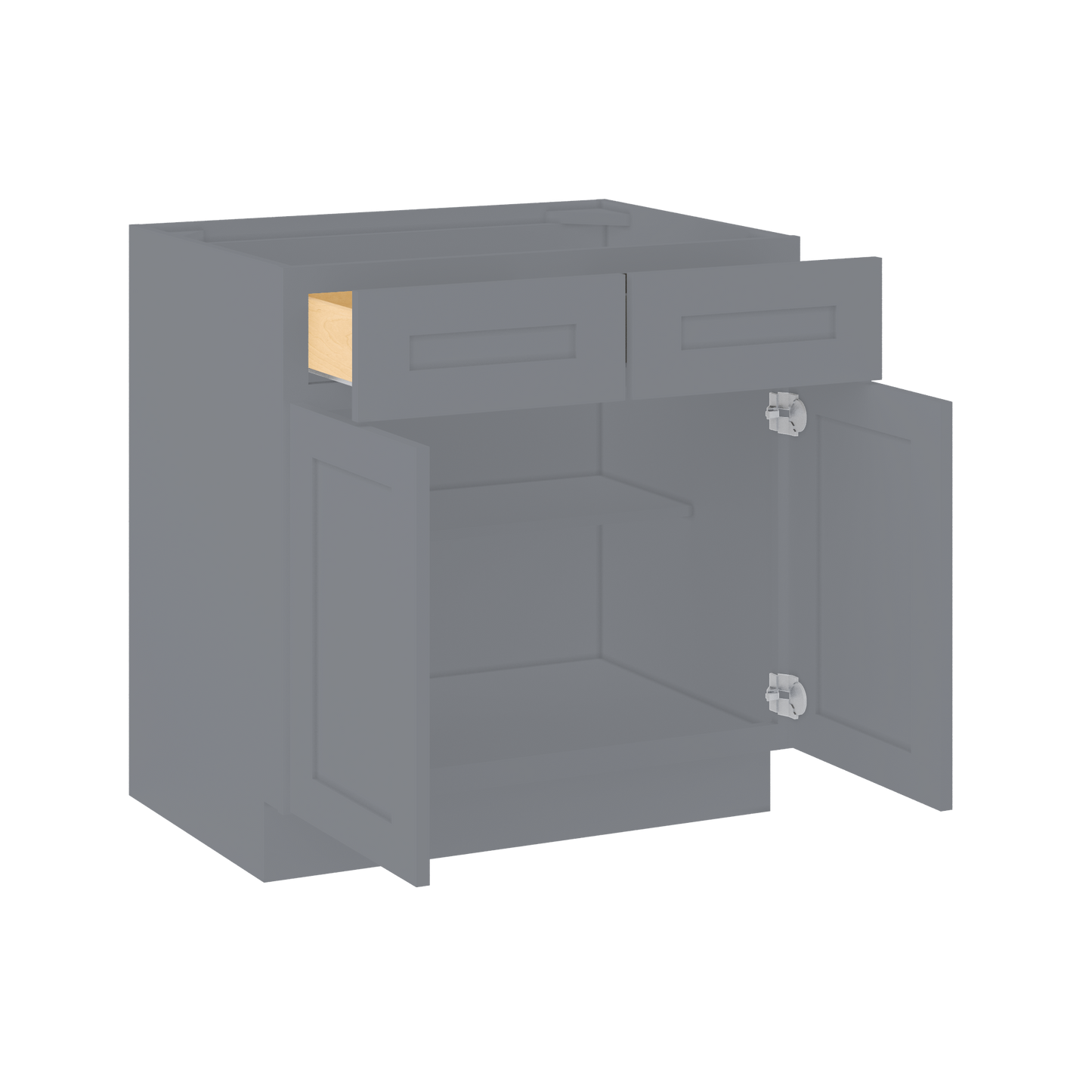 Base Kitchen Cabinet B33 Colonial Gray LessCare 33 in. width 34.5 in. height 24 in. depth