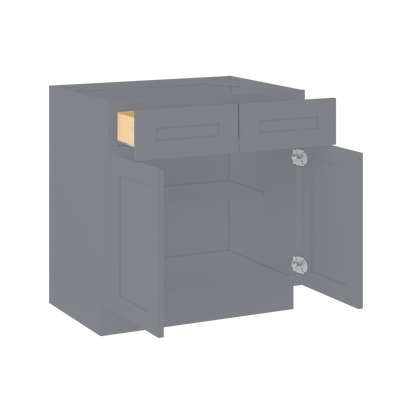 Base Kitchen Cabinet B33 Colonial Gray LessCare 33 in. width 34.5 in. height 24 in. depth