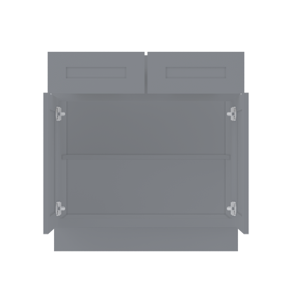 Base Kitchen Cabinet B33 Colonial Gray LessCare 33 in. width 34.5 in. height 24 in. depth