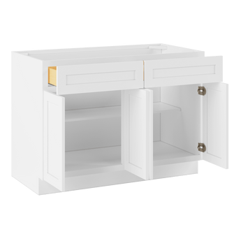 Base Kitchen Cabinet B48 Alpina White LessCare 48 in. width 34.5 in. height 24 in. depth