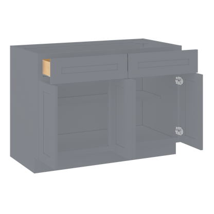 Base Kitchen Cabinet B48 Colonial Gray LessCare 48 in. width 34.5 in. height 24 in. depth