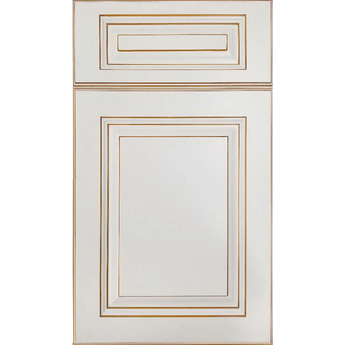 Cubitac Imperial Sofia Caramel Raised Panel Off-White with Glaze Door Sample