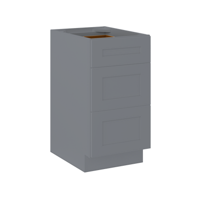 Drawer Base Kitchen Cabinet DB18 Colonial Gray LessCare 18 in. width 34.5 in. height 24 in. depth