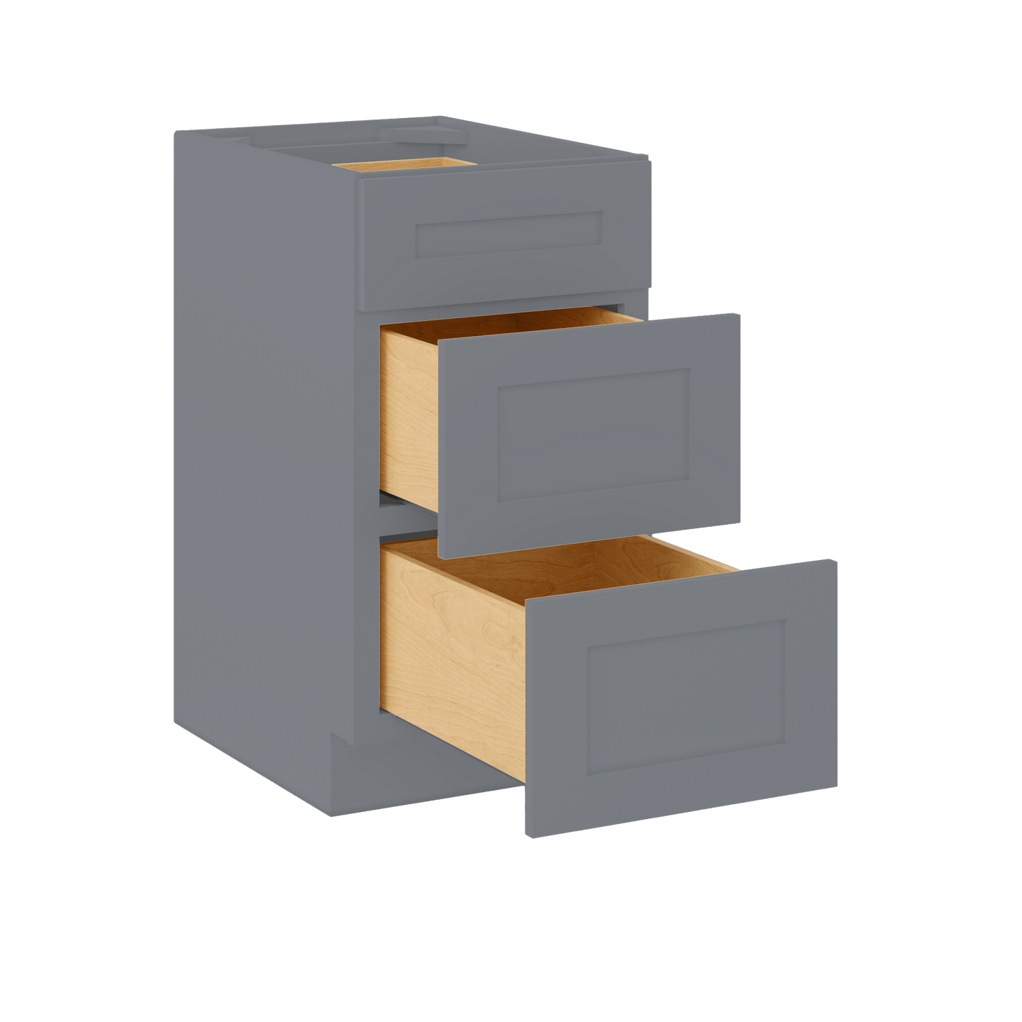 Drawer Base Kitchen Cabinet DB18 Colonial Gray LessCare 18 in. width 34.5 in. height 24 in. depth