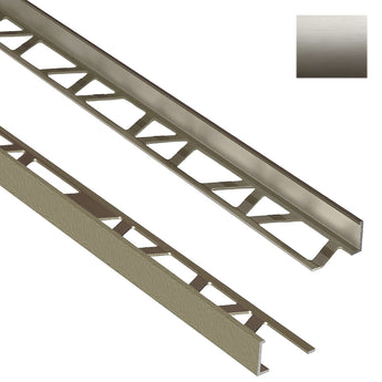 Brushed Nickel Edge Trim Jolly 3/8 in. by 8 ft. Aluminum L Angle Edging for Wall or Floor Tile