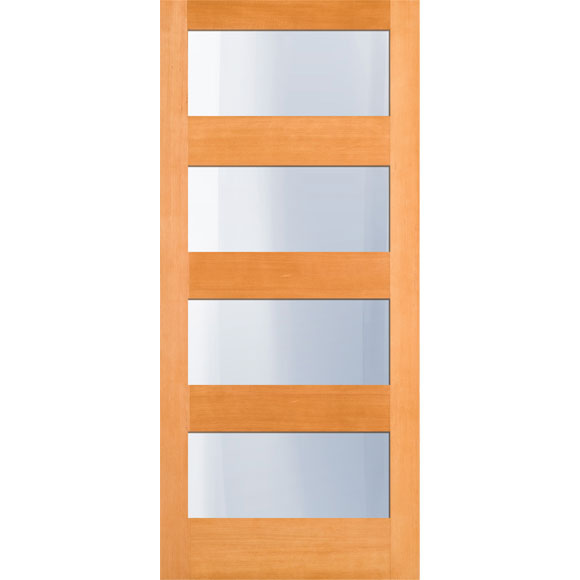 36 x 80 in. 4-Lite Satin Glass Fir Exterior Door Slab