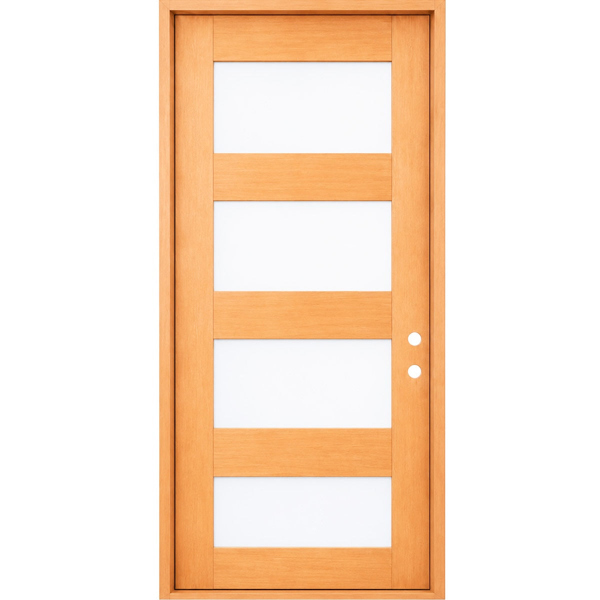 36 x 80 in. 4-Lite Satin Glass Fir Prehung Exterior Door