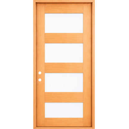 36 x 80 in. 4-Lite Satin Glass Fir Prehung Exterior Door