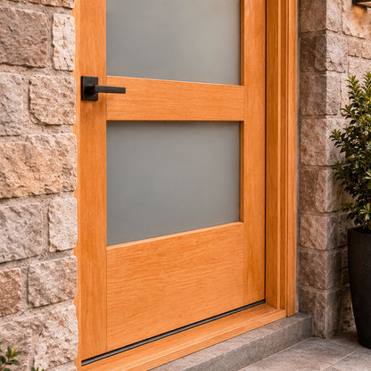 36 x 80 in. 4-Lite Satin Glass Fir Prehung Exterior Door