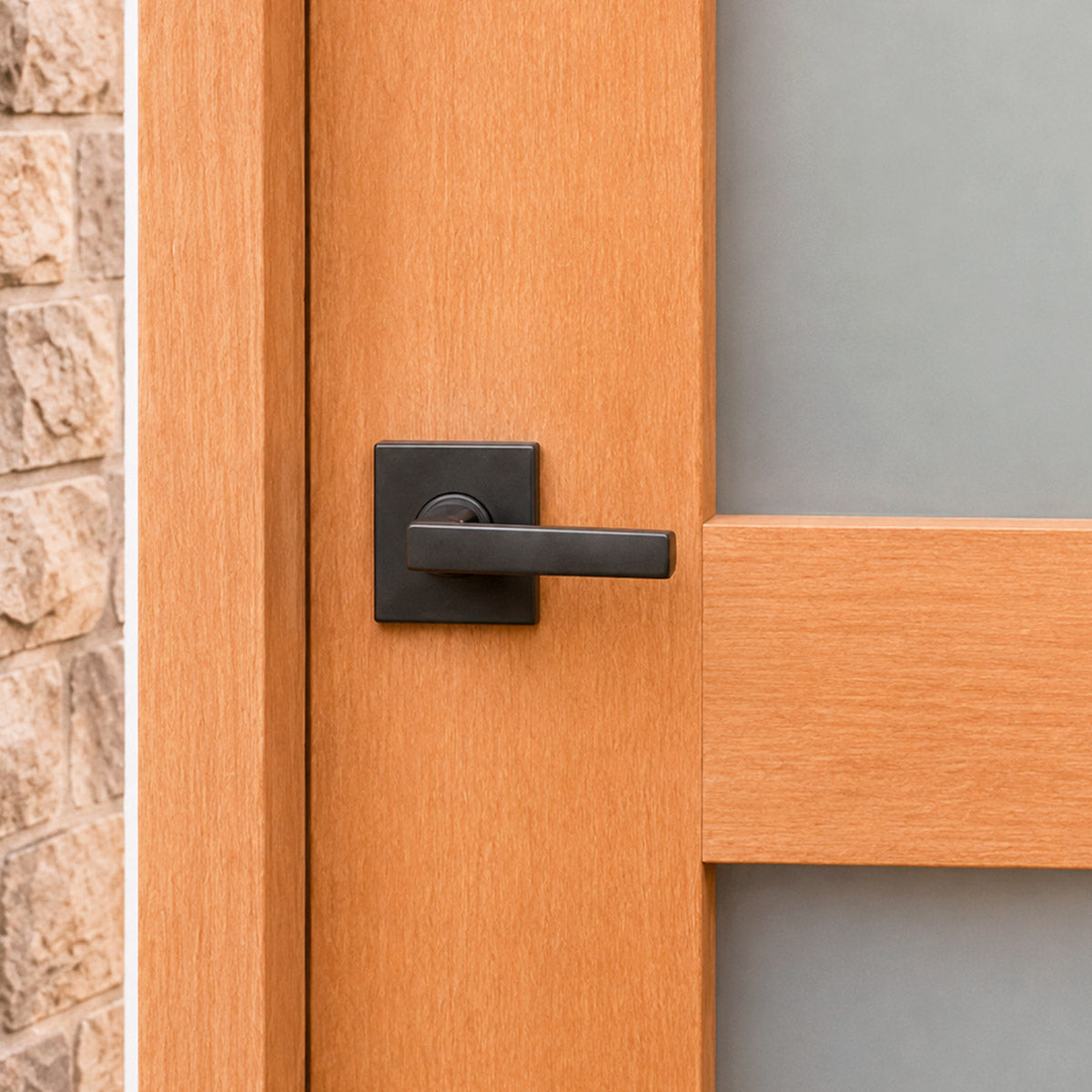 36 x 80 in. 4-Lite Satin Glass Fir Prehung Exterior Door