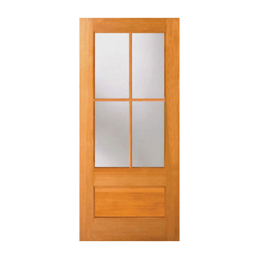 36 x 80 in. 4-Lite Satin Glass Nantucket Exterior Door Slab