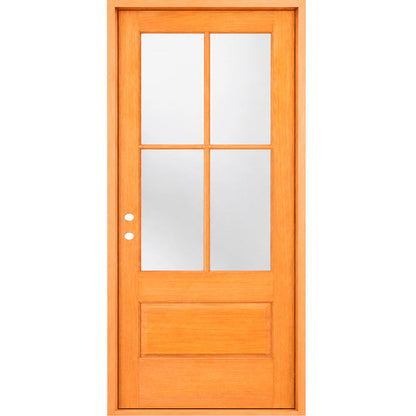 36 x 80 in. 4-Lite Satin Glass Nantucket Prehung Exterior Door