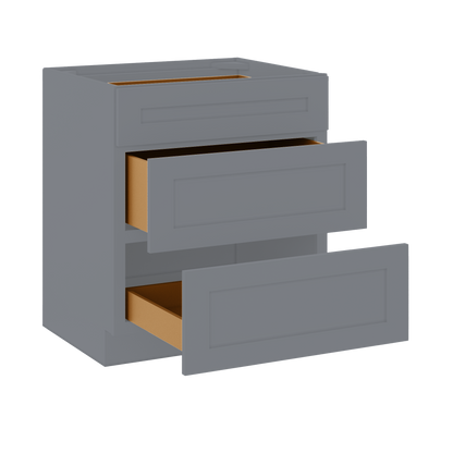 Linen Range Base Kitchen Cabinet LRB30 Colonial Gray LessCare 30 in. width 34.5 in. height 24 in. depth