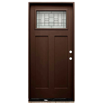 HOMETOWN 1/4 Fiberglass Door Stained Dark Walnut