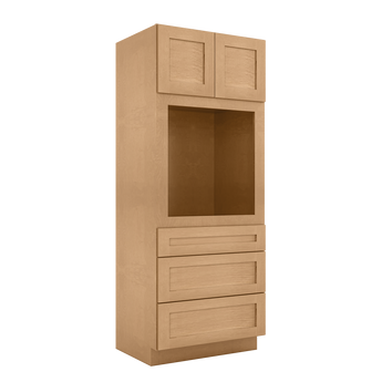 33”W x 84”H x 24”D Oven Kitchen Cabinet - Shaker Toffee