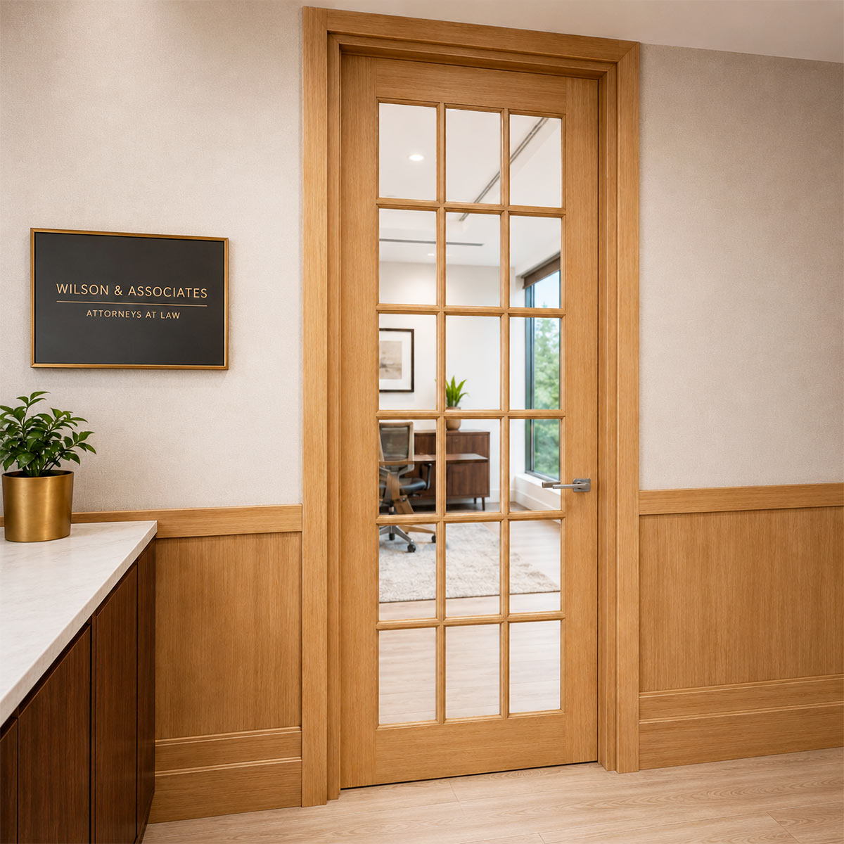 32 in x 80 in 15-Lite Clear Glass Pine Prehung Interior Door