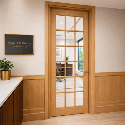 32 in x 80 in 15-Lite Clear Glass Pine Prehung Interior Door