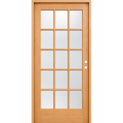 32 in x 80 in 15-Lite Clear Glass Pine Prehung Interior Door