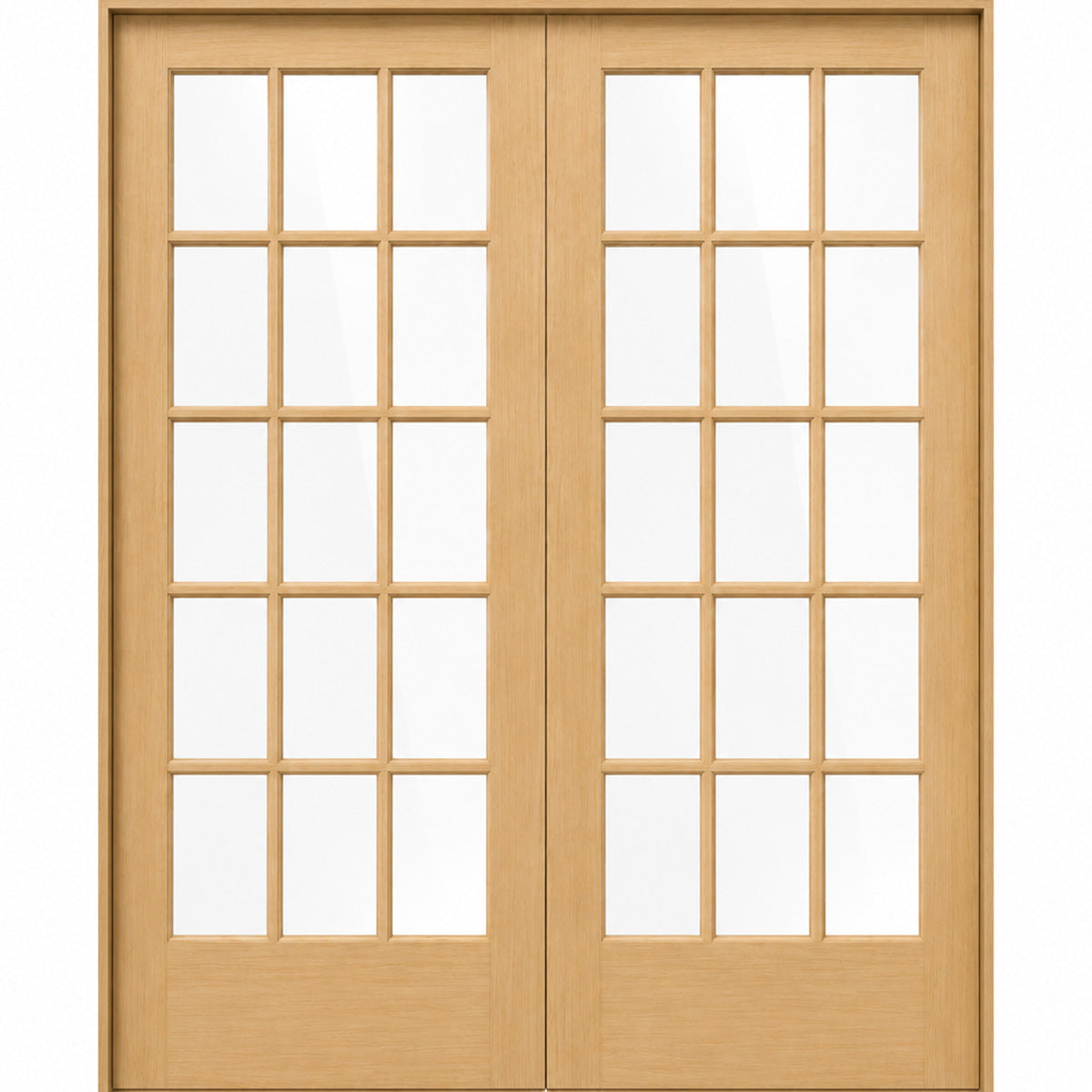 72 in x 80 in 15-Lite Clear Glass Pine Prehung Interior French Door