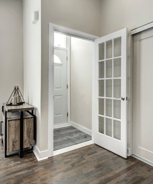 36 in x 80 in 15-Lite Clear Glass Primed MDF Prehung Interior Door