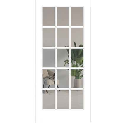 36 x 80 in. 15-Lite Clear Glass Primed MDF Interior Door Slab