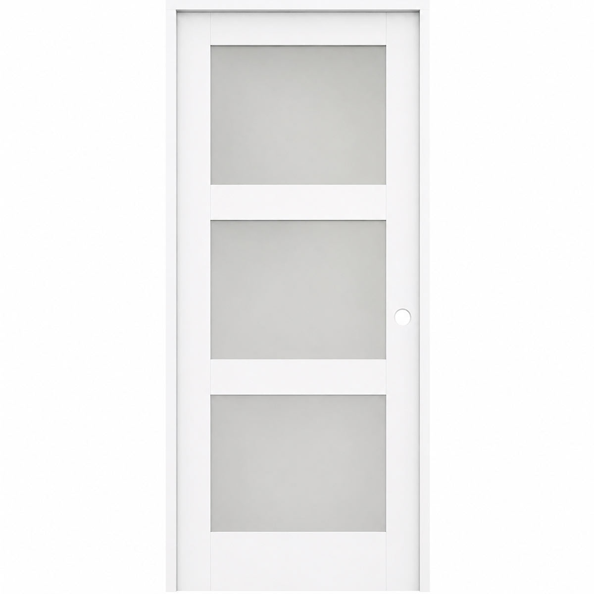 30 x 80 in. 3-Lite Shaker Solid Core Primed MDF Prehung Interior Door
