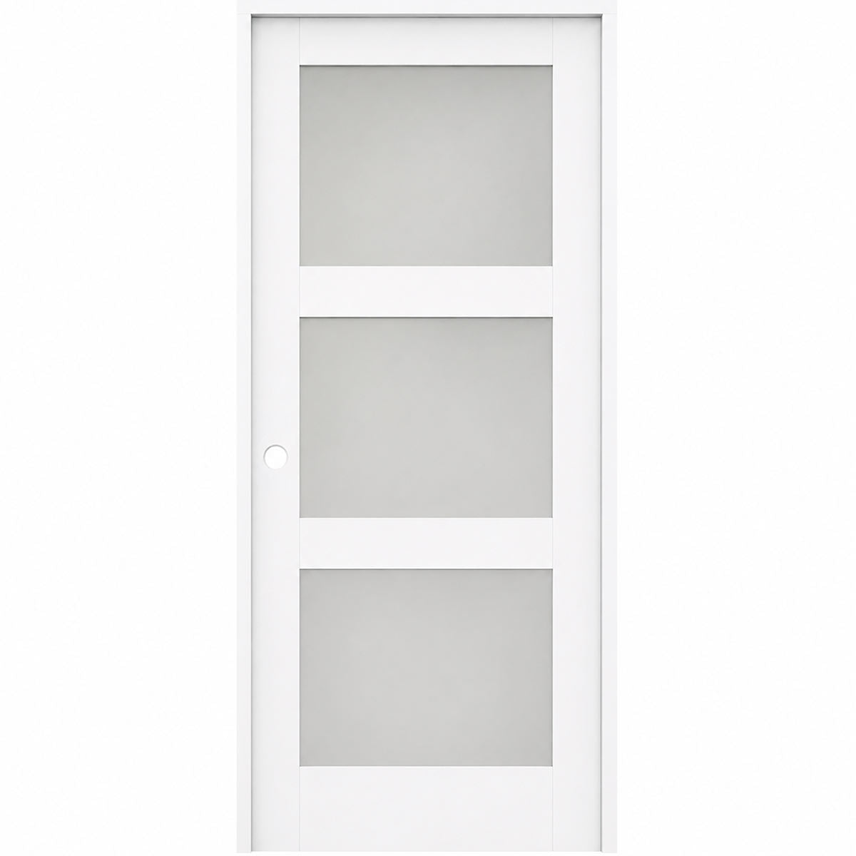 30 x 80 in. 3-Lite Shaker Solid Core Primed MDF Prehung Interior Door