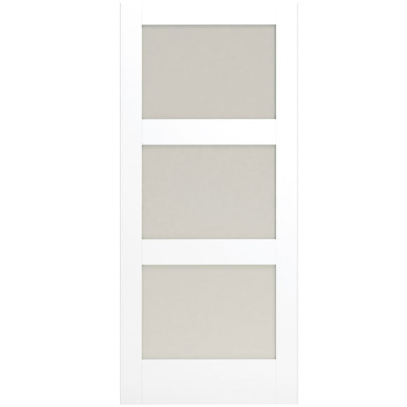 32 x 80 in. 3-Lite Shaker Solid Core Primed MDF Interior Door Slab