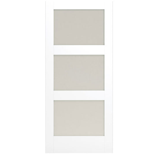 30 x 80 in. 3-Lite Shaker Solid Core Primed MDF Interior Door Slab