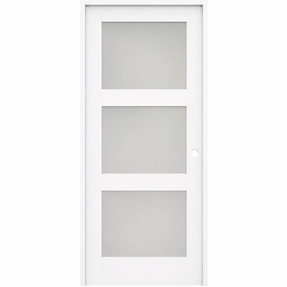 32 x 80 in. 3-Lite Shaker Solid Core Primed MDF Prehung Interior Door