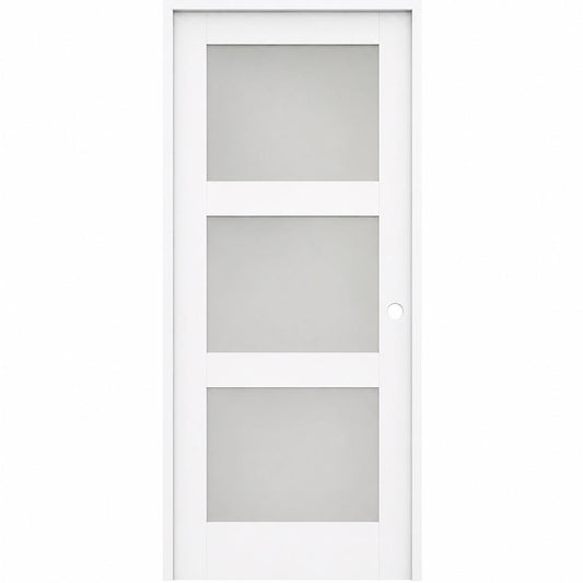 36 x 80 in. 3-Lite Shaker Solid Core Primed MDF Prehung Interior Door