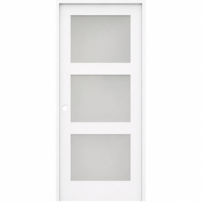 32 x 80 in. 3-Lite Shaker Solid Core Primed MDF Prehung Interior Door