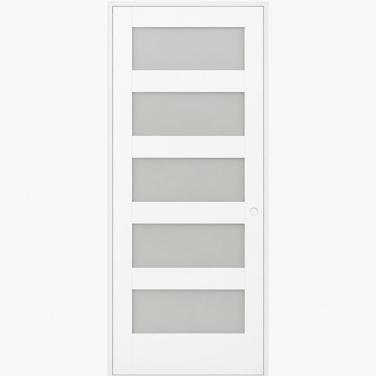30 x 80 in. 5-Lite Shaker Solid Core Primed MDF Prehung Interior Door
