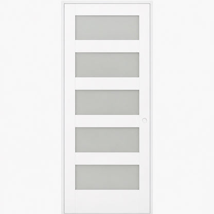 32 x 80 in. 5-Lite Shaker Solid Core Primed MDF Prehung Interior Door