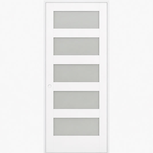 36 x 80 in. 5-Lite Shaker Solid Core Primed MDF Prehung Interior Door