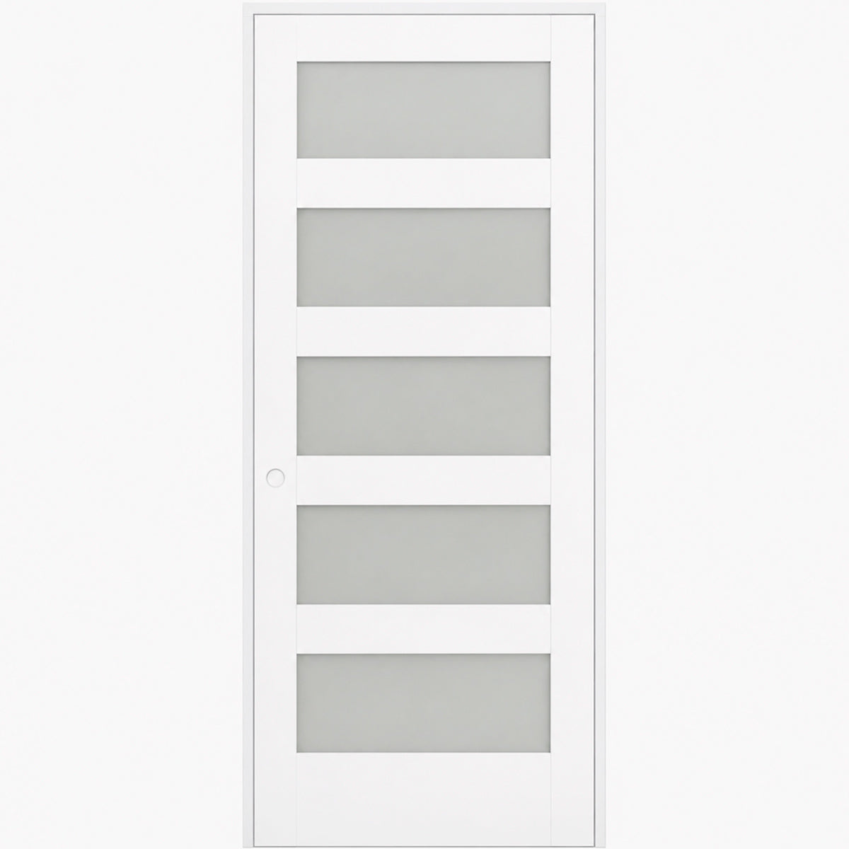 30 x 80 in. 5-Lite Shaker Solid Core Primed MDF Prehung Interior Door