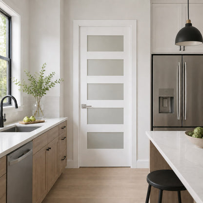36 x 80 in. 5-Lite Shaker Solid Core Primed MDF Prehung Interior Door