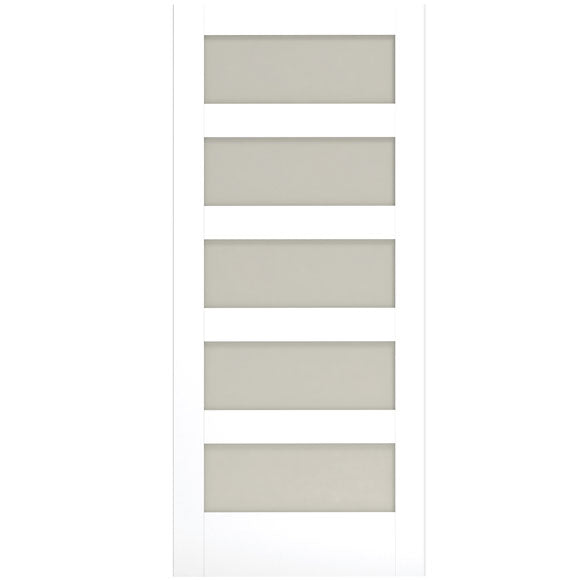 36 x 80 in. 5-Lite Shaker Solid Core Primed MDF Interior Door Slab