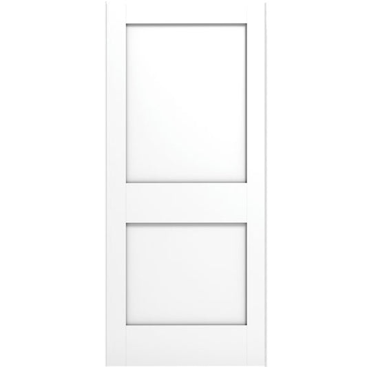 36 in x 80 in White 2-Panel Shaker Solid Core Primed MDF Interior Door Slab