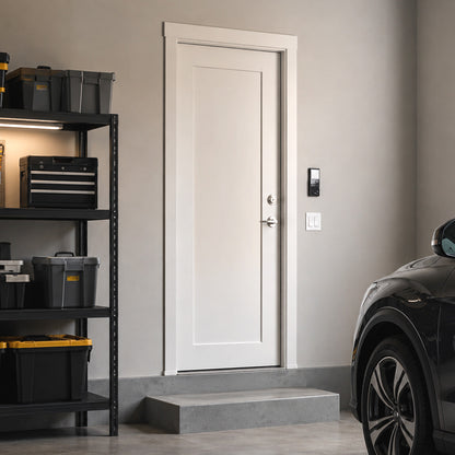 36in. x 80 in. 1 Panel Primed 90 Min. Fire-Rated House-to-Garage Single Prehung Interior Door