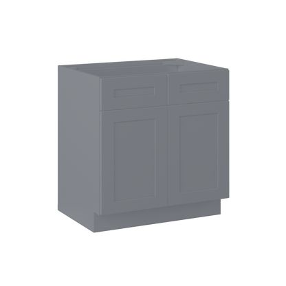 Sink Base Kitchen Cabinet SB33 Colonial Gray LessCare 33 in. width 34.5 in. height 24 in. depth