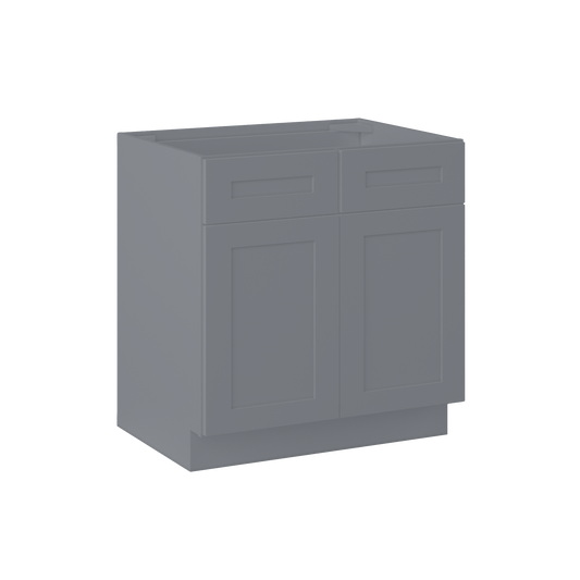 Sink Base Kitchen Cabinet SB33 Colonial Gray LessCare 33 in. width 34.5 in. height 24 in. depth