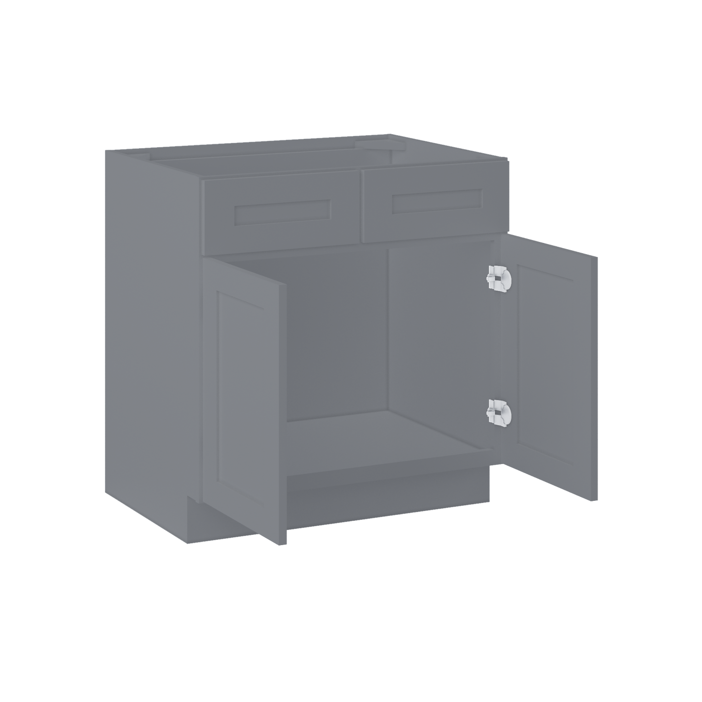 Sink Base Kitchen Cabinet SB33 Colonial Gray LessCare 33 in. width 34.5 in. height 24 in. depth