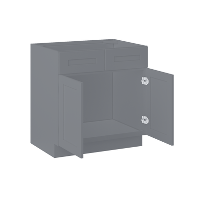 Sink Base Kitchen Cabinet SB33 Colonial Gray LessCare 33 in. width 34.5 in. height 24 in. depth