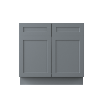 Sink Base Kitchen Cabinet SB36 Colonial Gray LessCare 36 in. width 34.5 in. height 24 in. depth